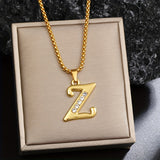 Collana con Iniziale in Cristallo | Oro