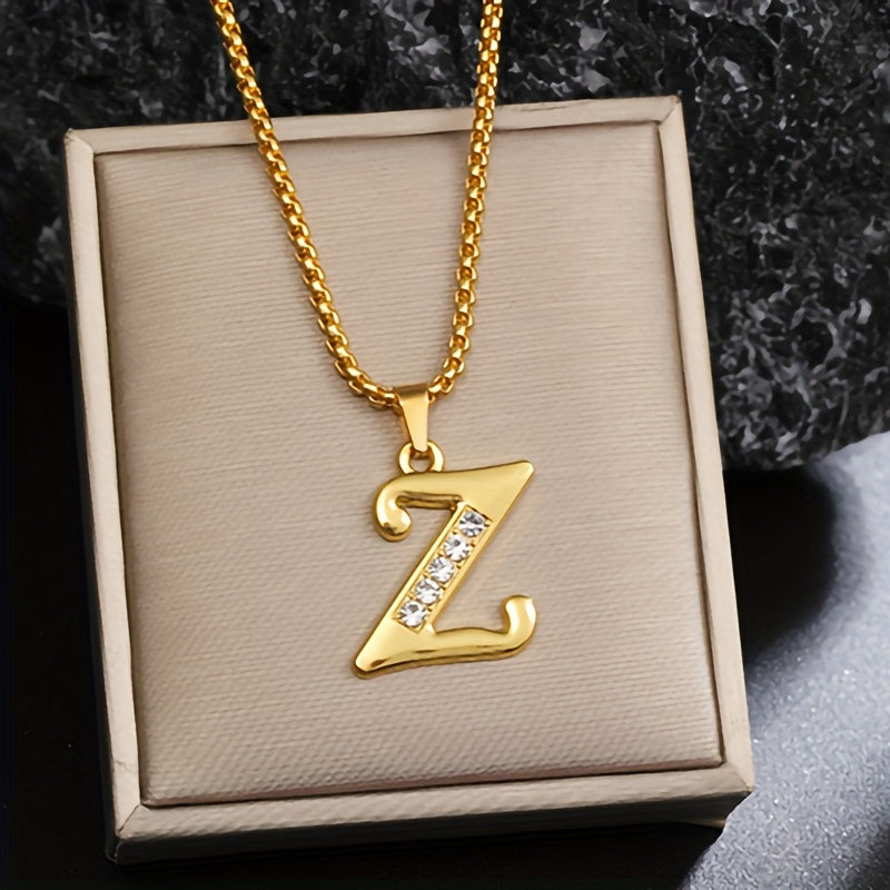 Collar con inicial de cristal | Oro