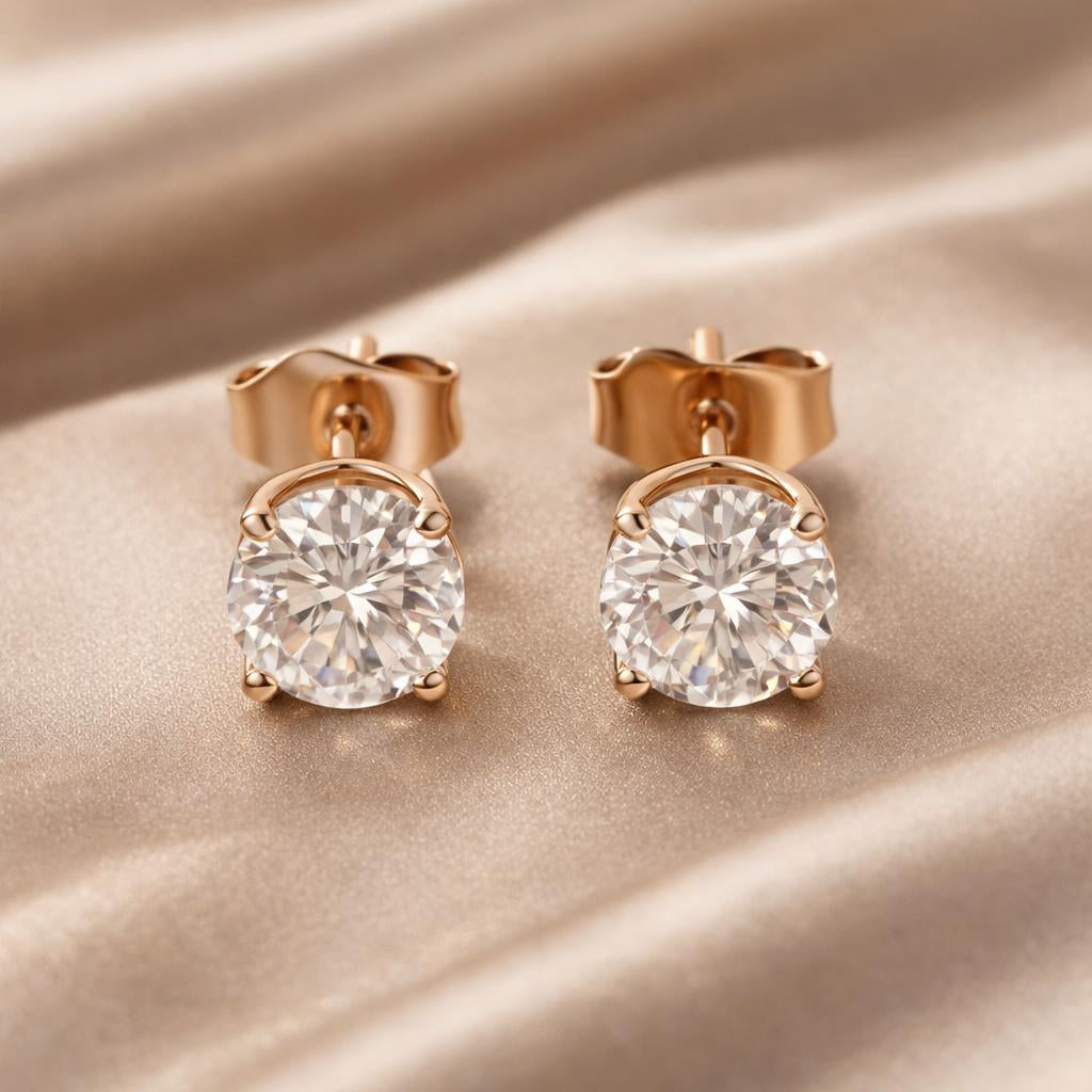 Orecchini in zirconia con oro bianco