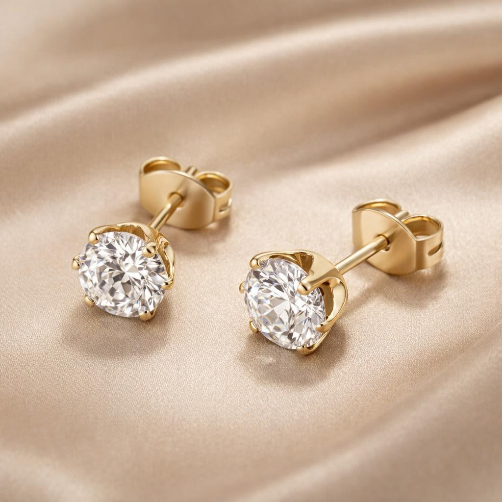 Orecchini in zirconia con oro bianco