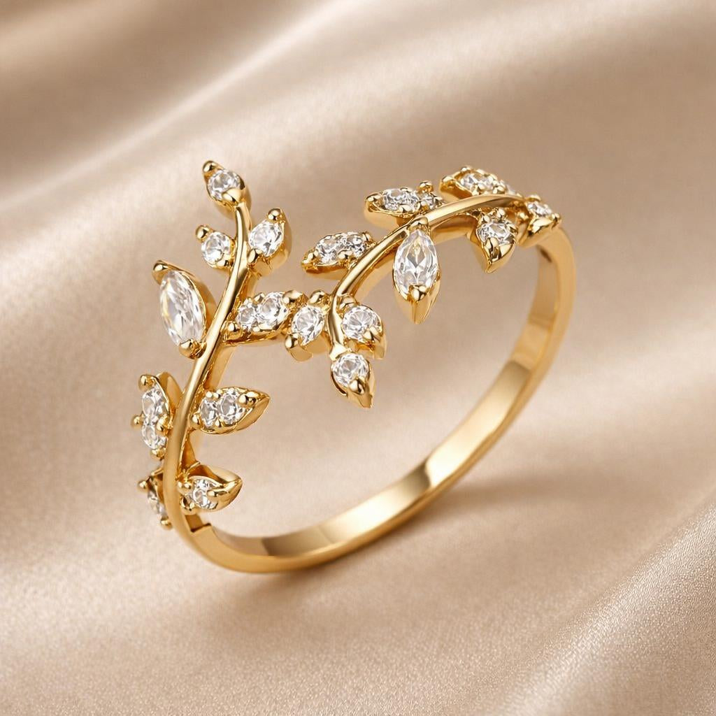 Anello a Vite in Oro Bianco con Zirconia