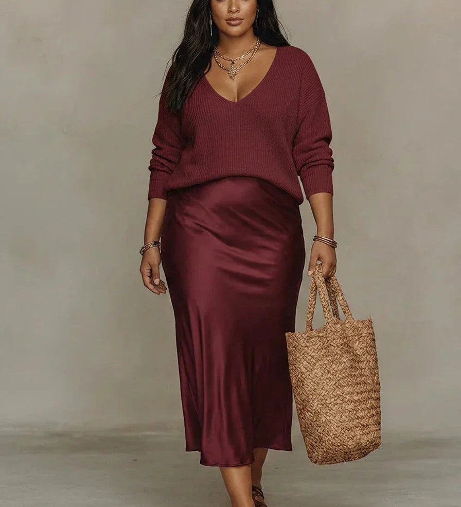 Caterina™ – Elegante Vestido Midi de Satén