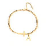 Bracciale Iniziale Croce | Oro