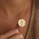 Paradiso™ - Collana con Fiore di Nascita Incisa