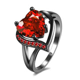 Anello Cuore in Rubino Argento