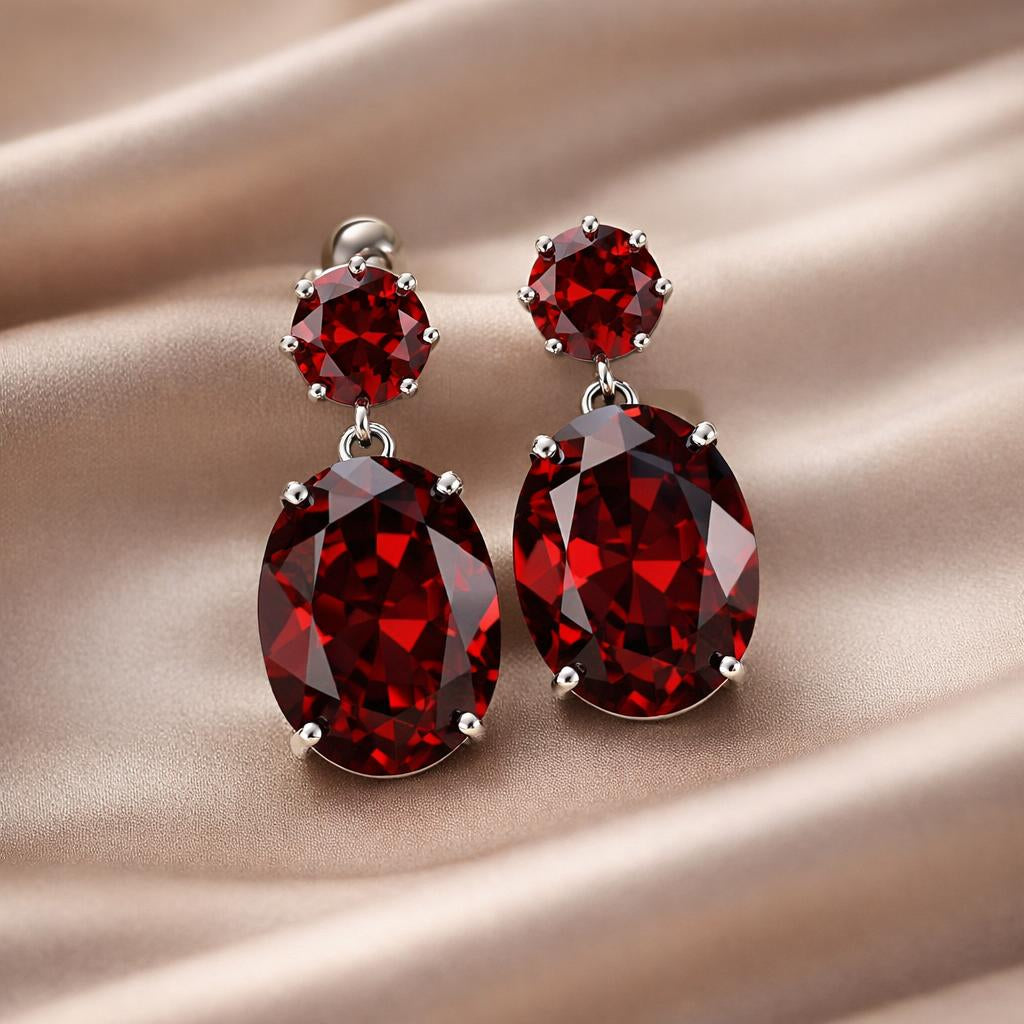 Orecchini in oro bianco con maestosa zirconia