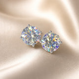 Orecchini scintillanti in zirconia e oro bianco
