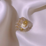 Anello Premium Foglia di Perla