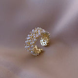 Anello Premium Foglia di Perla