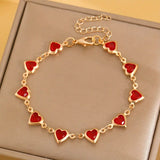 Bracciale a Catena con Cuore in Rubino Oro