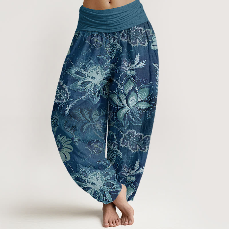 Roseline™ - Pantaloni Harem in Cotone Floreale