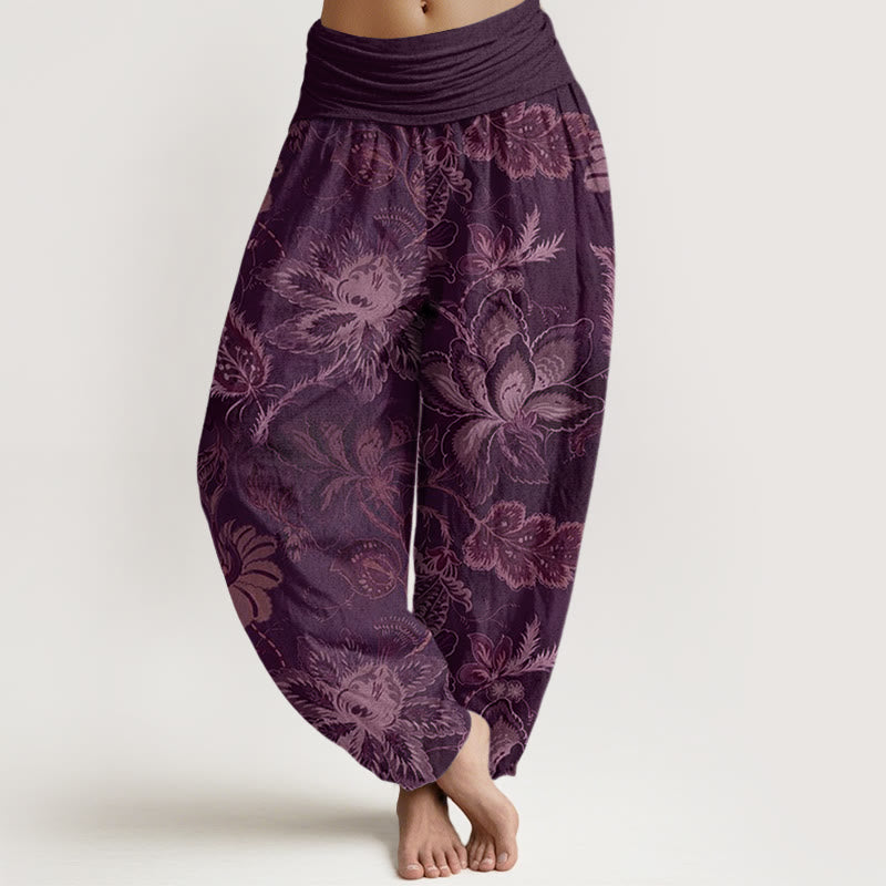 Roseline™ - Pantaloni Harem in Cotone Floreale