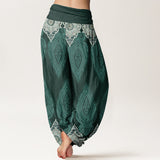 Maravelle™ - Pantaloni con Motivo di Piume e Fiori