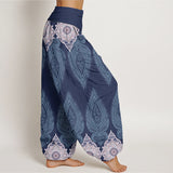 Maravelle™ - Pantaloni con Motivo di Piume e Fiori