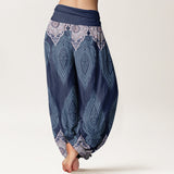 Maravelle™ - Pantaloni con Motivo di Piume e Fiori