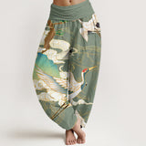 Aureline™ – Pantaloni Design con Gru Fortunata