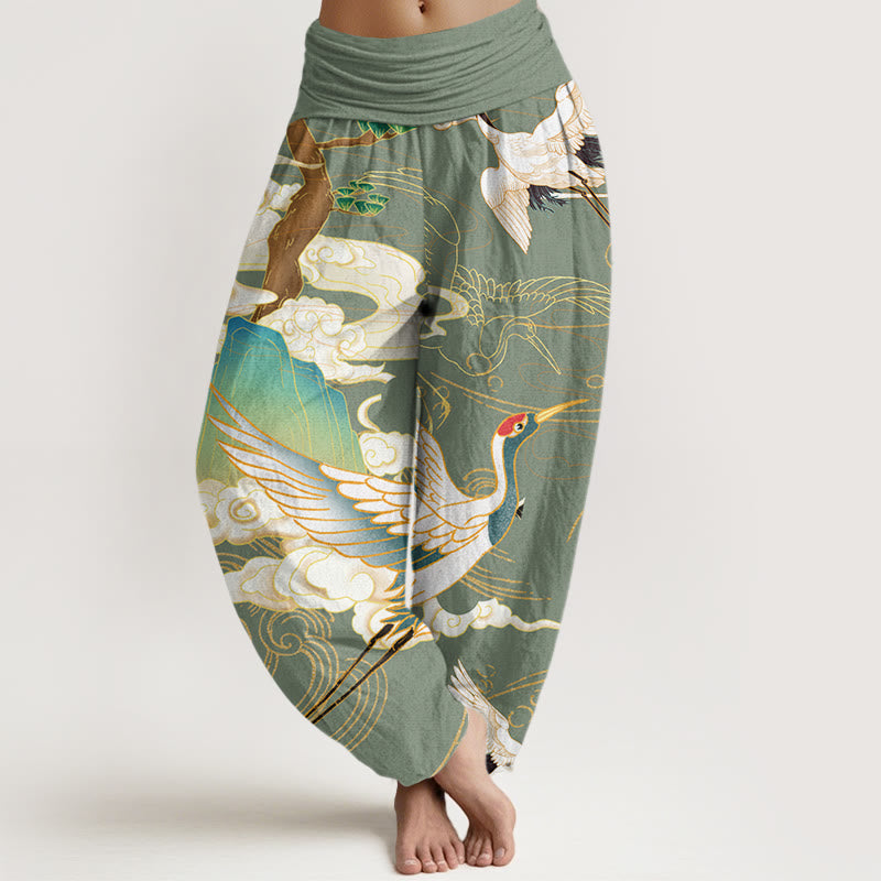 Aureline™ – Pantaloni Design con Gru Fortunata