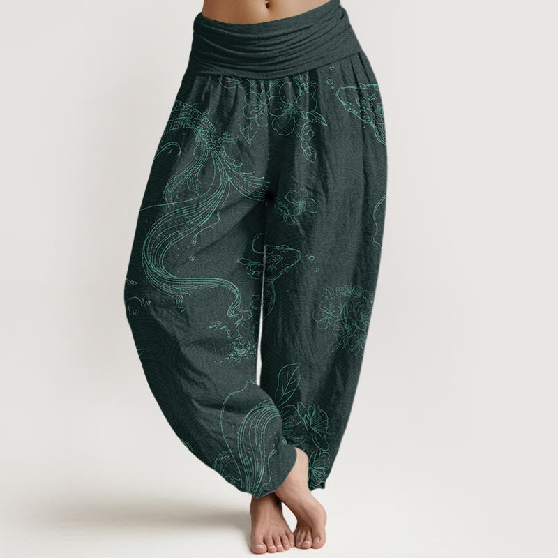 Seraline™ - Pantaloni con Motivo Koi