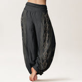 Virelia™ - Pantaloni con Motivo Fiori di Loto