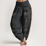 Virelia™ - Pantaloni con Motivo Fiori di Loto