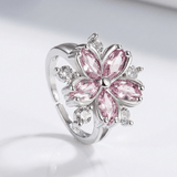 Cavéa™ - Anello regolabile in cristallo con fiori di ciliegio rosa