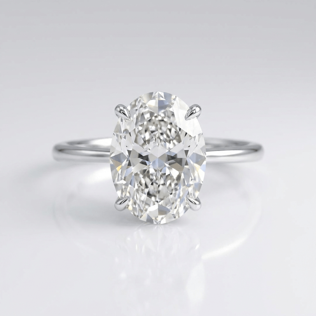 Neria™ - Anello Solitario con Diamante Ovale