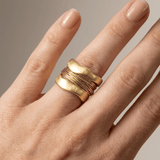Riva™ - Anello artigianale in argento e oro