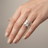 Liora™ - Anello in Argento e Oro con Farfalla in Ametista
