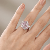 Cavéa™ - Anello regolabile in cristallo con fiori di ciliegio rosa