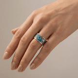 Nola™ - Anello mistico in oro rosa e turchese