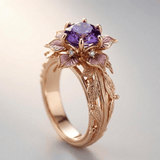 Vessa™ - Anello Flora in Oro e Viola