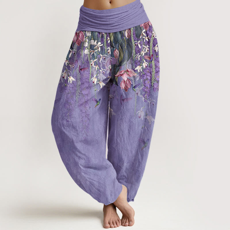 Elanora™ - Pantaloni Floreali con Uccelli