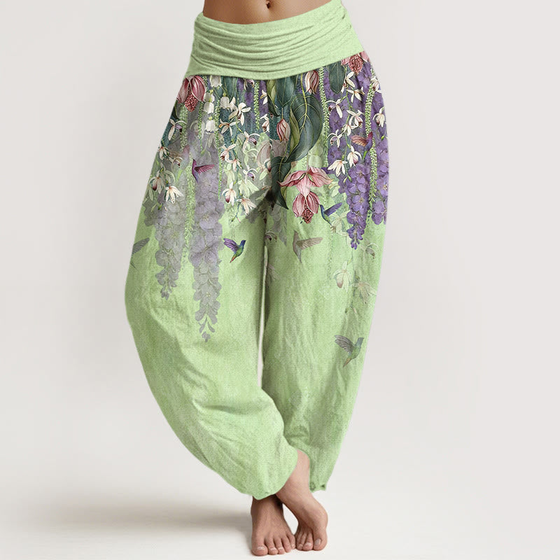 Elanora™ - Pantaloni Floreali con Uccelli