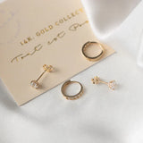 Set di Orecchini in Pietra Dara Brillane | Oro