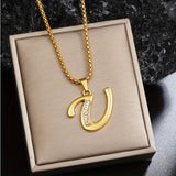 Collana con Iniziale in Cristallo | Oro
