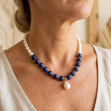 Collana con Pendente in Perla di Lapis Notturno