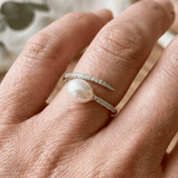 Anello Aperto a Bracciale con Perla