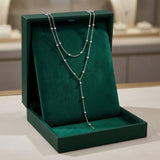 Collana con Perle a Lunga Frangia Doppio Strato Oro