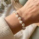 Bracciale a Catena con Cluster di Perle in Fiore