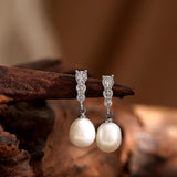 Orecchini a Pendente Perla Trio Sparkle