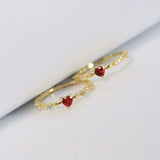 Anello Cuore Oro Rubino