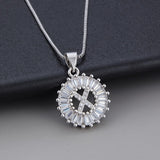 Collana in oro bianco con iniziale "Z" e zirconi