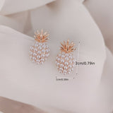 Orecchini a Forma di Ananas con Perle