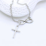 Aureolux™ - Collana con Pendente a Croce Eterna in Oro Bianco