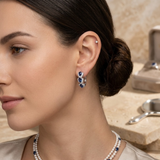 Alverina™ - Cerchi con Halo di Zaffiri Argentati
