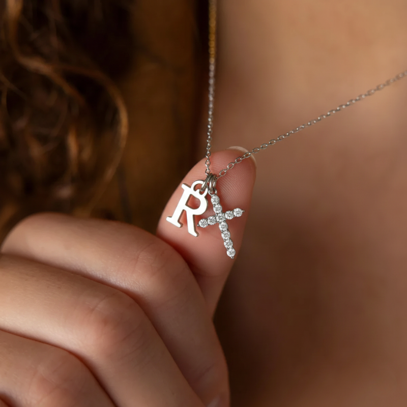 Cherubine™ - Collana con Croce in Cristallo Personalizzata