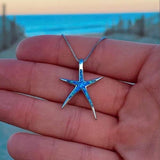 Collana in Opale Blu e Stella Marina in Argento