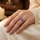 Cirellia™ - Anello Retrò in Argento con Ametista