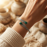 Sorellia™ - Bracciale Retrò in Argento con Smeraldo