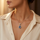 Evelara™ - Collana in Argento con Pendente a Goccia di Zaffiro